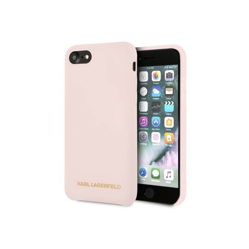 Karl Lagerfeld Distributor - 3700740435472 - KLD107PNK - Karl Lagerfeld KLHCI8SLLPG Apple iPhone SE 2022/SE 2020/8/7 hardcase light pink Silicone - B2B homescreen