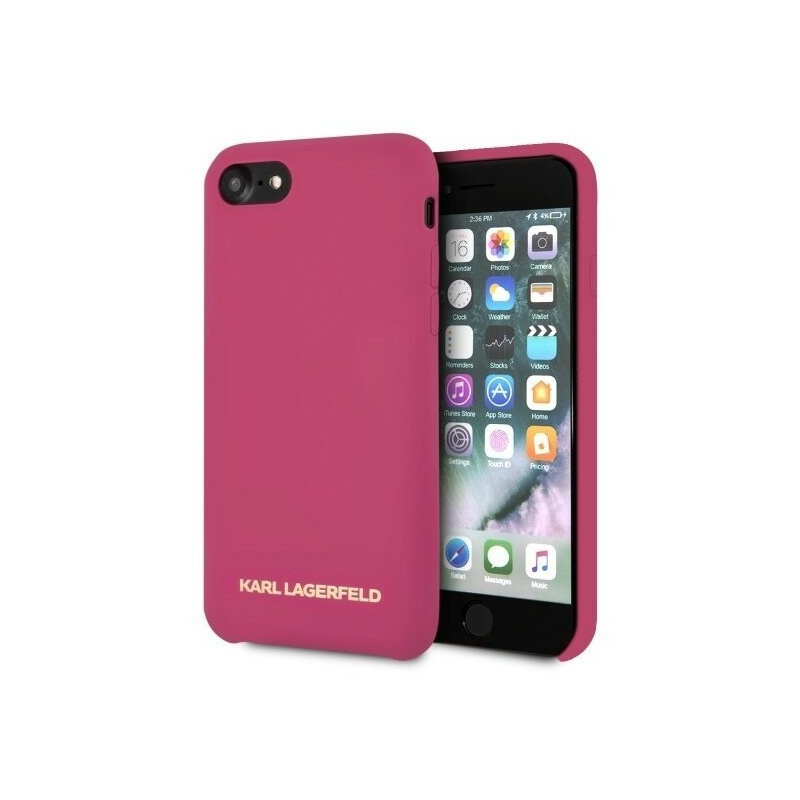 Hurtownia Karl Lagerfeld - 3700740435571 - KLD108FKS - Karl Lagerfeld KLHCI8SLROG Apple iPhone SE 2022/SE 2020/8/7 hardcase różowy/fushia Silicone - B2B homescreen