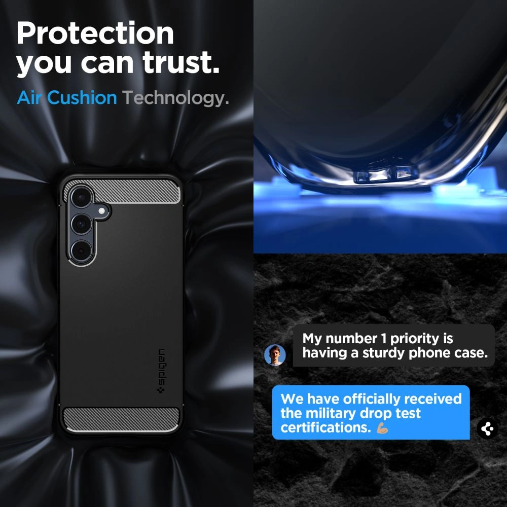 Hurtownia GSM - Case Spigen Rugged Armor Samsung Galaxy A55 5G Matt Schwarz - SPN3372 - {ean13} - Hurt