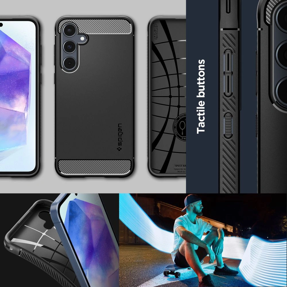 Hurtownia GSM - Case Spigen Rugged Armor Samsung Galaxy A55 5G Matt Schwarz - SPN3372 - {ean13} - Hurt
