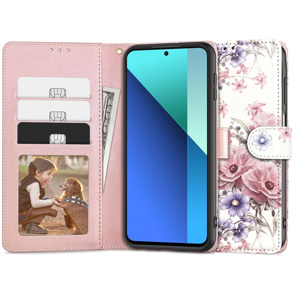 Hurtownia GSM - Etui Tech-Protect Wallet Xiaomi Redmi Note 13 4G Virágos Rügy - THP2711 - {ean13} - Hurt