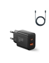 Hálózati töltő Joyroom JR-TCF05 20W USB-A, USB-C + USB-C / USB-C kábel fekete