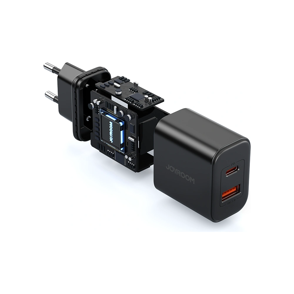 Hurtownia GSM - Ładowarka sieciowa Joyroom JR-TCF05 20W USB-A, USB-C + kabel USB-C / USB-C czarna - JYR994 - {ean13} - Hurt