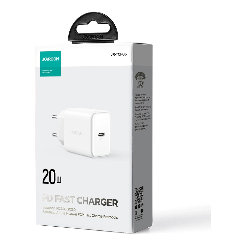 Hurtownia GSM - Hálózati töltő Joyroom JR-TCF06 USB-C PD 20W fehér - JYR997 - {ean13} - Hurt