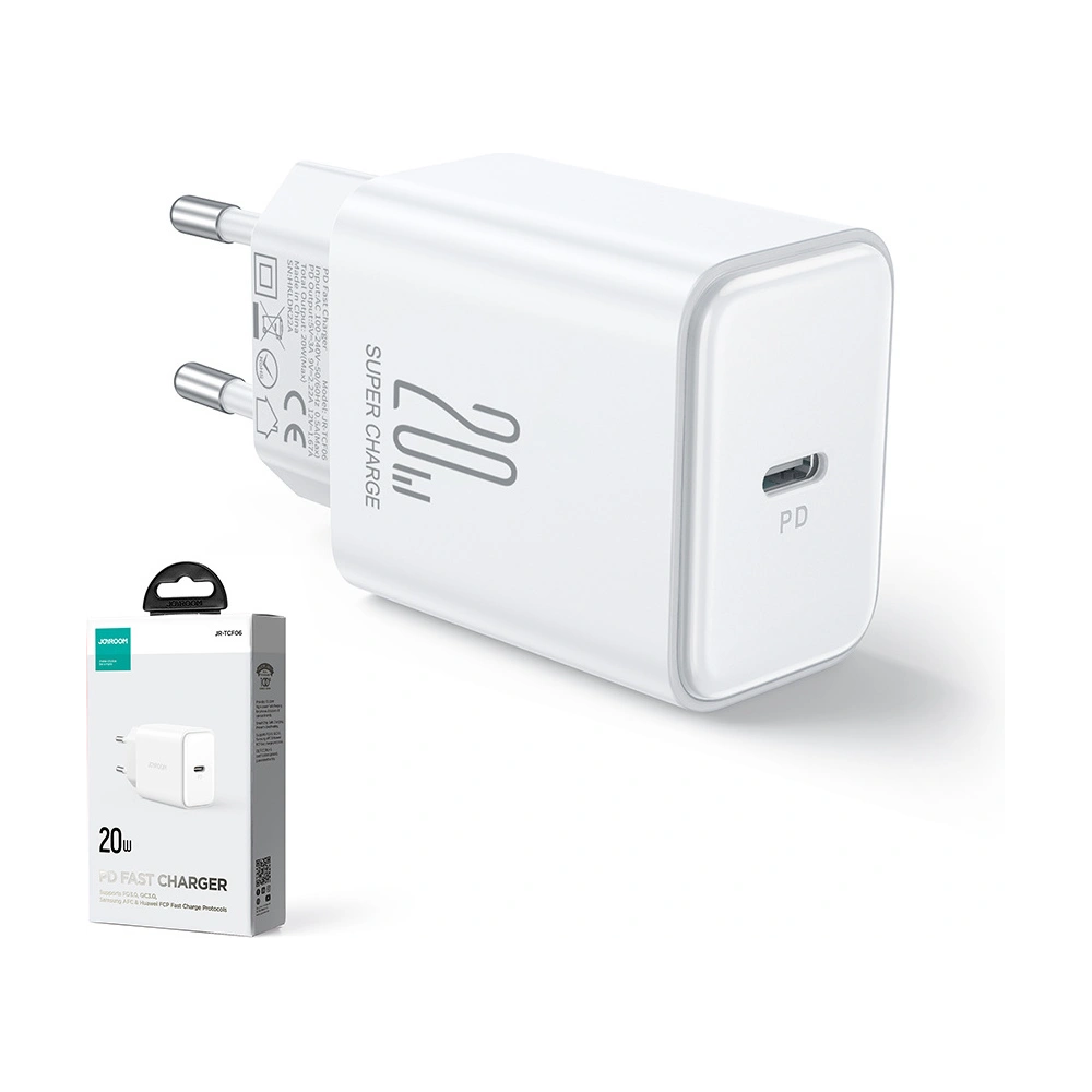 Hurtownia GSM - Hálózati töltő Joyroom JR-TCF06 USB-C PD 20W fehér - JYR997 - {ean13} - Hurt