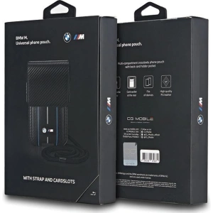 Hurtownia GSM - Torebka BMW BMPSP15XMSCAKL Wallet Bag Carbon Blue Stripes czarny/black - BMW669 - {ean13} - Hurt