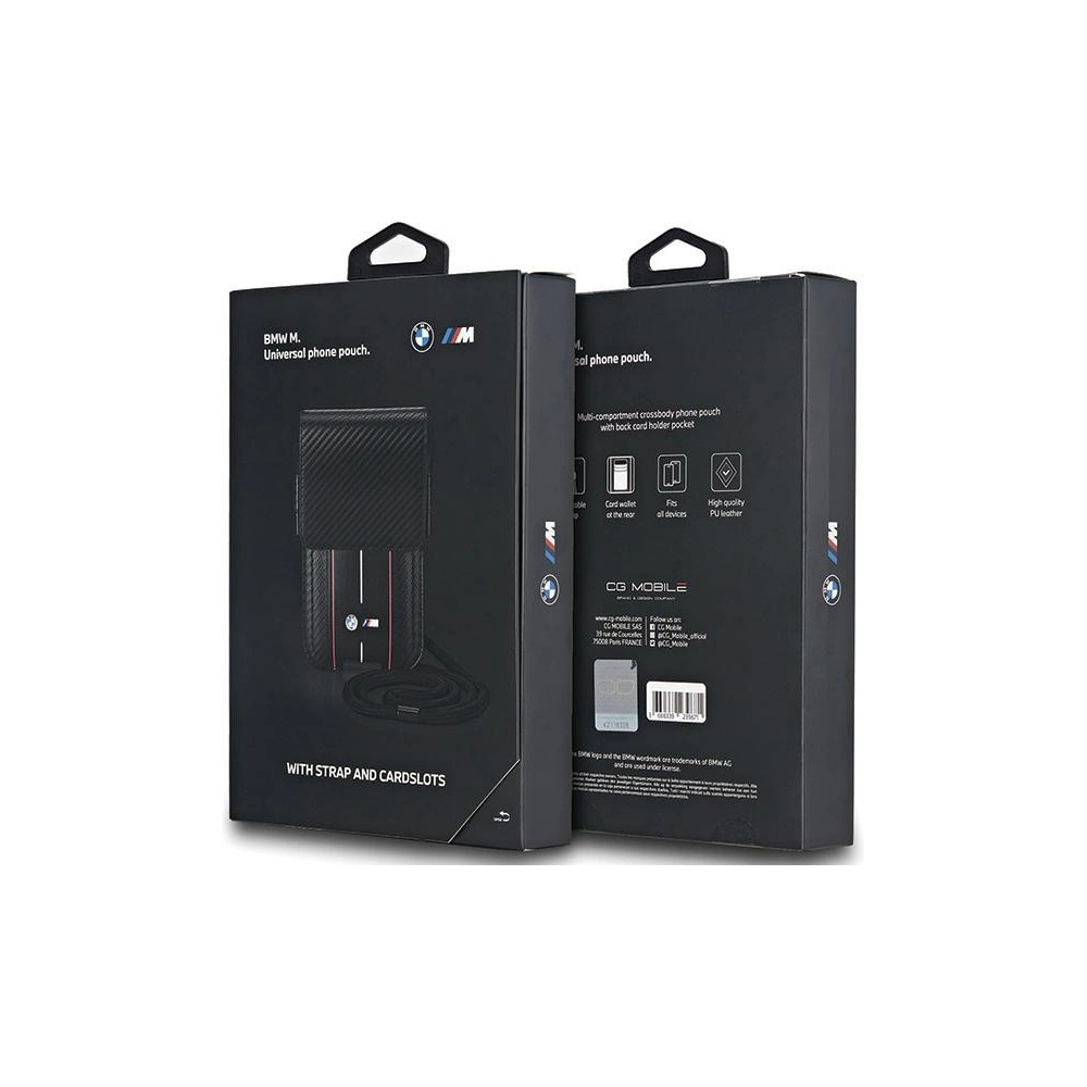 Hurtownia GSM - Tasche BMW BMPSP15XMSCAKR Geldbörse Tasche Carbon Rote Streifen schwarz/black - BMW670 - {ean13} - Hurt