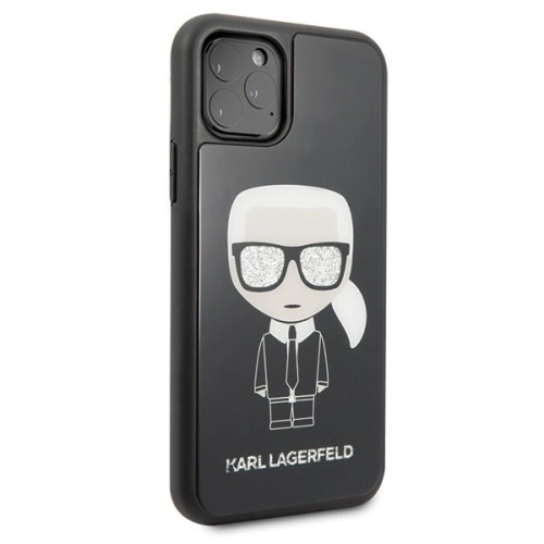 Karl Lagerfeld KLHCN58DLFKBK iPhone 11 Pro czarny/black hard case Iconic Karl Glitter