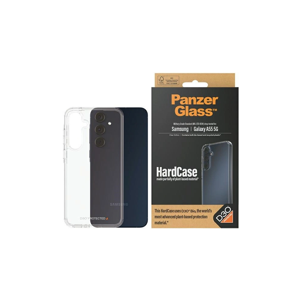 Hurtownia GSM - Etui PanzerGlass HardCase Samsung Galaxy A55 5G D3O 3xMilitaris minőség átlátszó/clear - PZG598 - {ean13} - Hurt