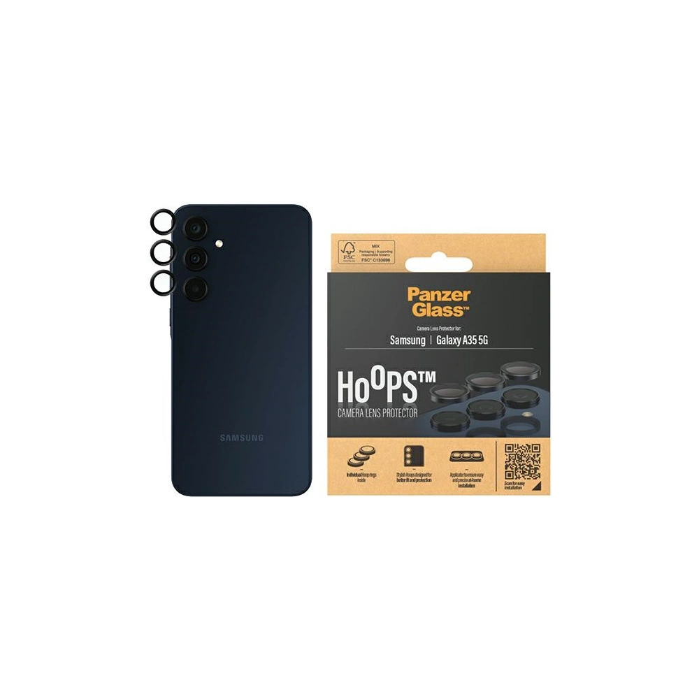 Hurtownia GSM - Sticlă pentru obiectivul aparatului PanzerGlass Hoops Camera Samsung Galaxy A35 5G negru/black - PZG600 - {ean13} - Hurt