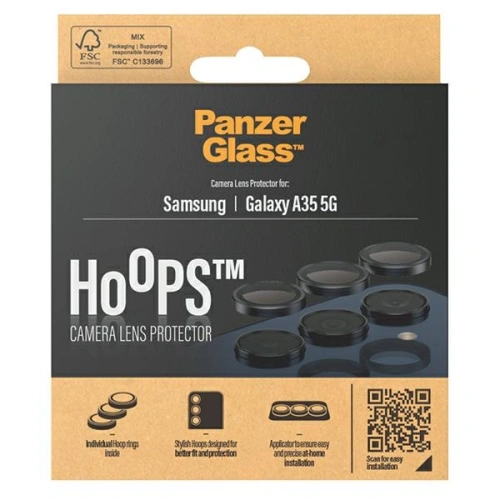 Szkło na obiektyw aparatu PanzerGlass Hoops Camera Samsung Galaxy A35 5G czarny/black