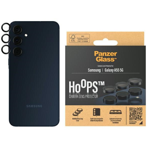 Hurtownia PanzerGlass - 5711724012273 - PZG601 - Szkło na obiektyw aparatu PanzerGlass Hoops Camera Samsung Galaxy A55 5G czarny/black - B2B homescreen