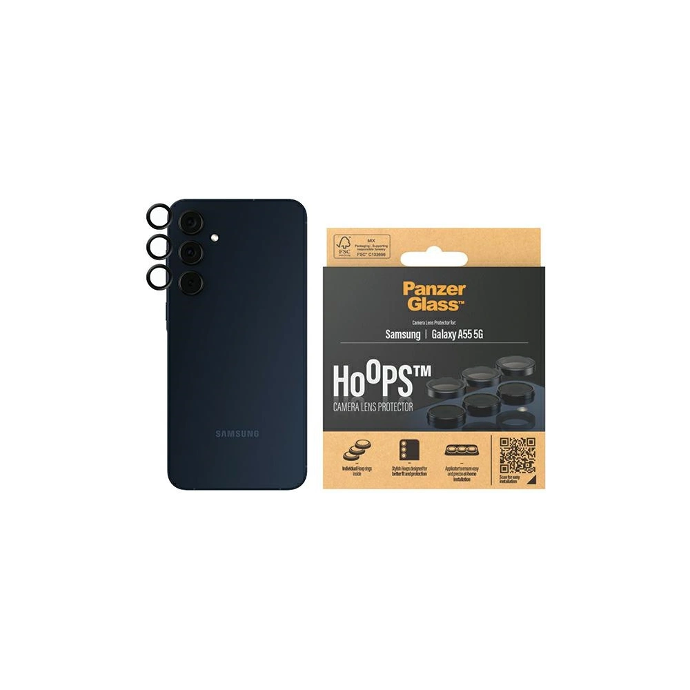 Hurtownia GSM - Sticlă pentru obiectivul aparatului PanzerGlass Hoops Camera Samsung Galaxy A55 5G negru/black - PZG601 - {ean13} - Hurt