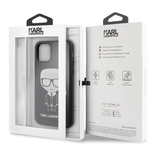 Karl Lagerfeld KLHCN58DLFKBK iPhone 11 Pro czarny/black hard case Iconic Karl Glitter