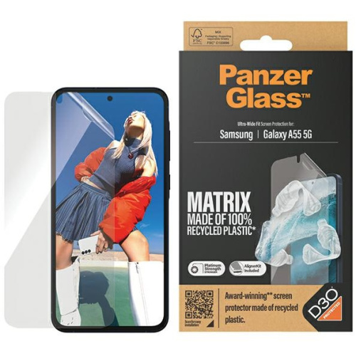 PanzerGlass Distributor - 5711724073625 - PZG603 - PanzerGlass Matrix Ultra-Wide Fit Samsung Galaxy A55 5G - B2B homescreen