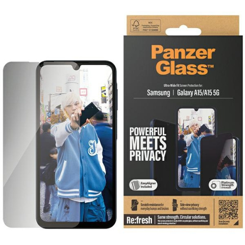 PanzerGlass Distributor - 5711724173493 - PZG604 - PanzerGlass Ultra-Wide Fit Privacy Samsung Galaxy A15 4G / 5G - B2B homescreen