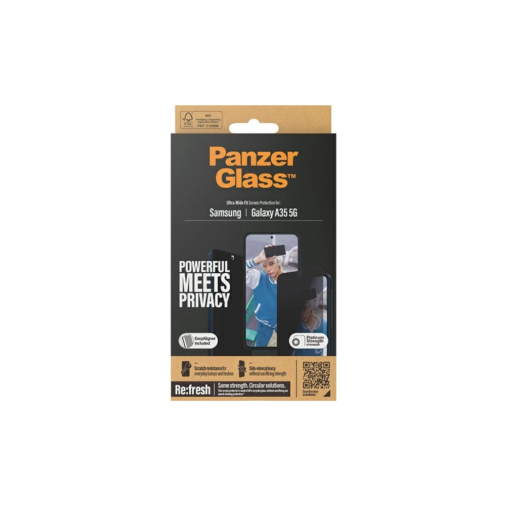 Hurtownia GSM - Sticlă de privatizare PanzerGlass Ultra-Wide Fit Privacy Samsung Galaxy A35 5G - PZG606 - {ean13} - Hurt