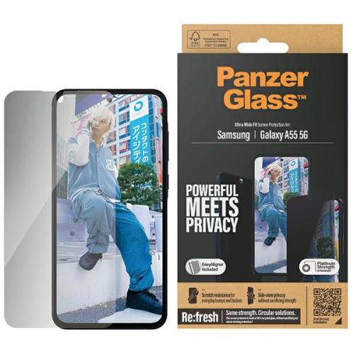Hurtownia PanzerGlass - 5711724173585 - PZG608 - Szkło prywatyzujące PanzerGlass Ultra-Wide Fit Privacy Samsung Galaxy A55 5G - B2B homescreen