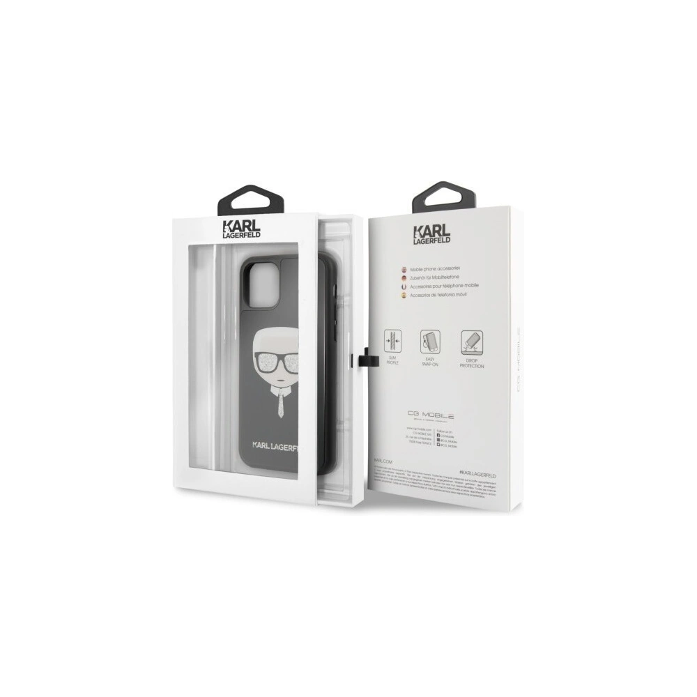 Hurtownia GSM - Karl Lagerfeld KLHCN58DLHBK iPhone 11 Pro czarny/black Iconic Glitter Karl`s Head - KLD114BLK - {ean13} - Hurt