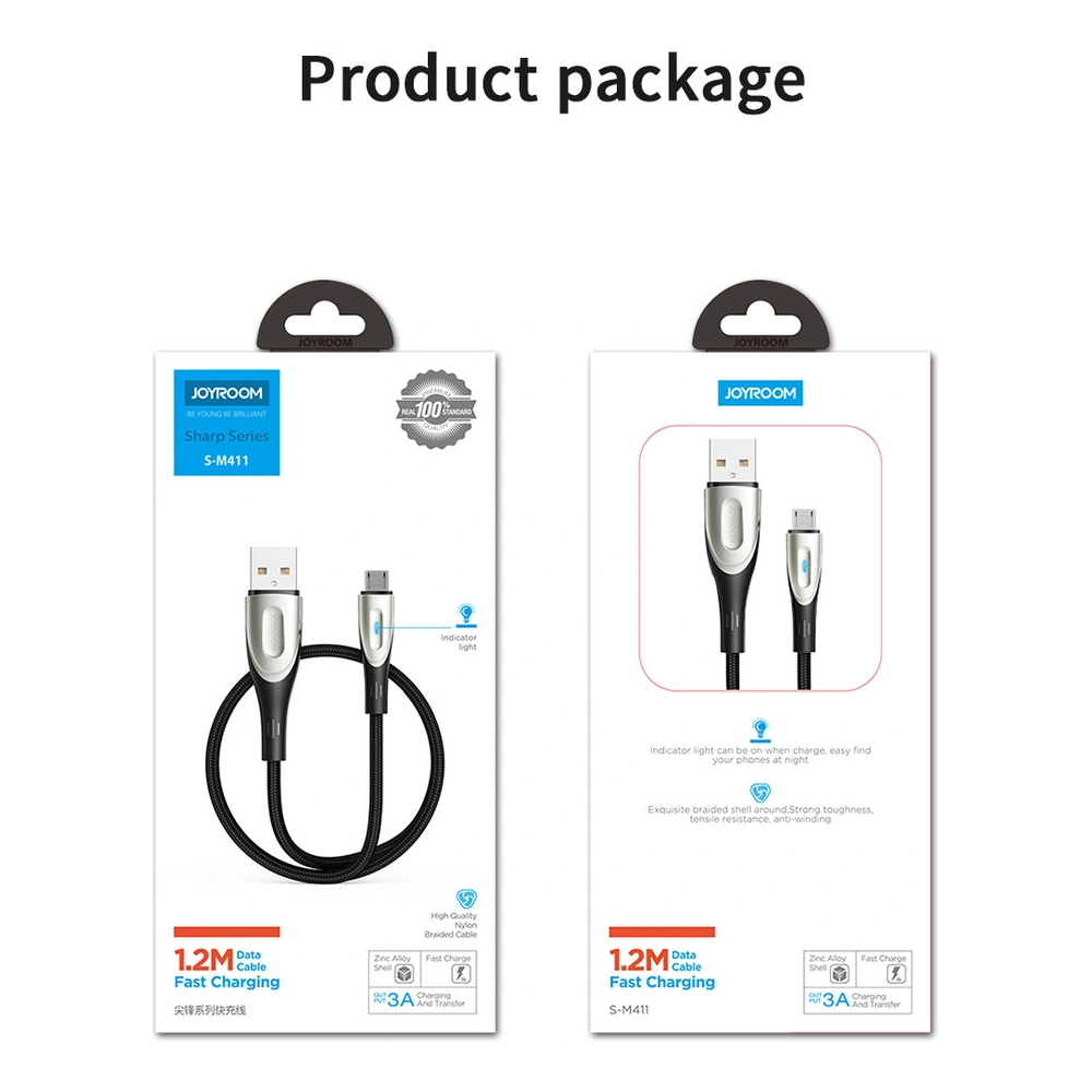 Hurtownia GSM - Kabel Joyroom S-M411 USB-A / microUSB 3A 2m černý - JYR1000 - {ean13} - Hurt