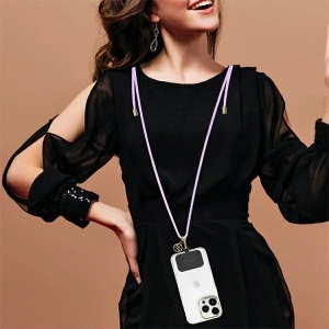 Pasek Guess GUOUCNMG4EU Universal CBDY Cord Nylon 4G Metal Charm liliový/lila