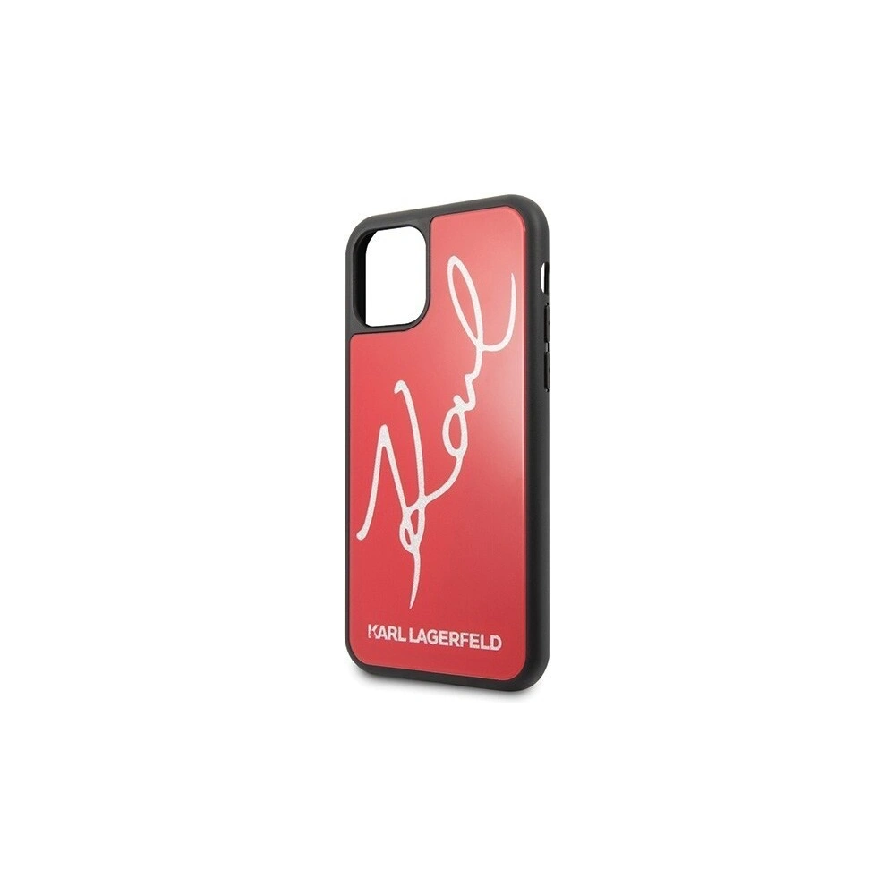 Wholesale Karl Lagerfeld KLHCN58DLKSRE iPhone 11 Pro red hard case Signature Glitter - KLD116RED - {ean13} - Hurt