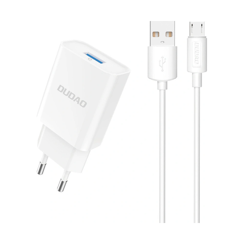 Hurtownia GSM - Síťová nabíječka Dudao A4EU USB-A 2.1A + kabel USB-A / micro USB bílá - DDA322 - {ean13} - Hurt