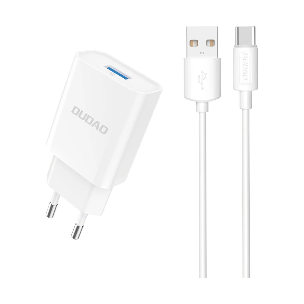 Hurtownia GSM - Netzteil Dudao A4EU USB-A 2.1A + USB-A / USB-C Kabel weiß - DDA323 - {ean13} - Hurt