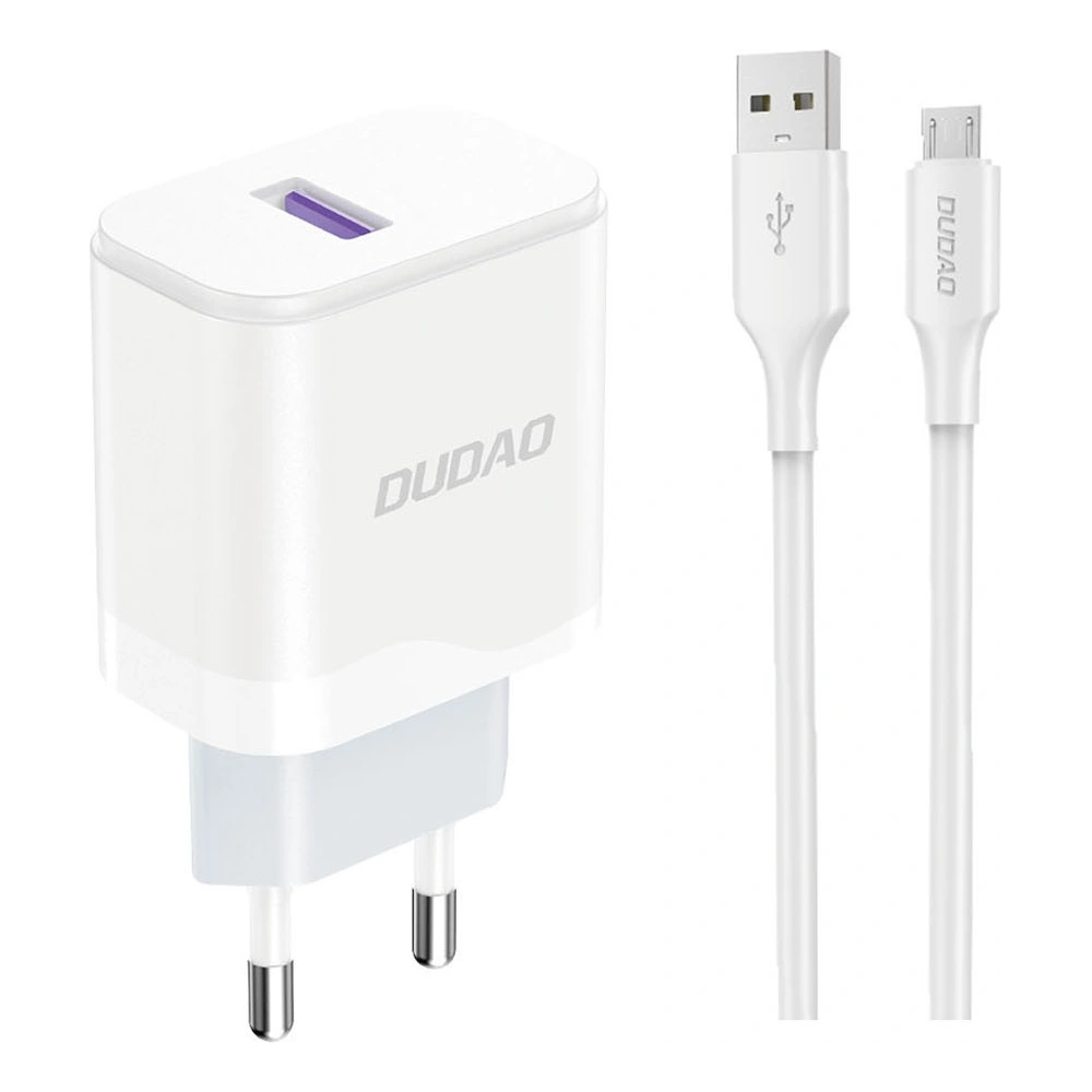 Hurtownia GSM - Încărcător de rețea Dudao A20EU USB-A 18W + cablu USB-A / microUSB alb - DDA324 - {ean13} - Hurt