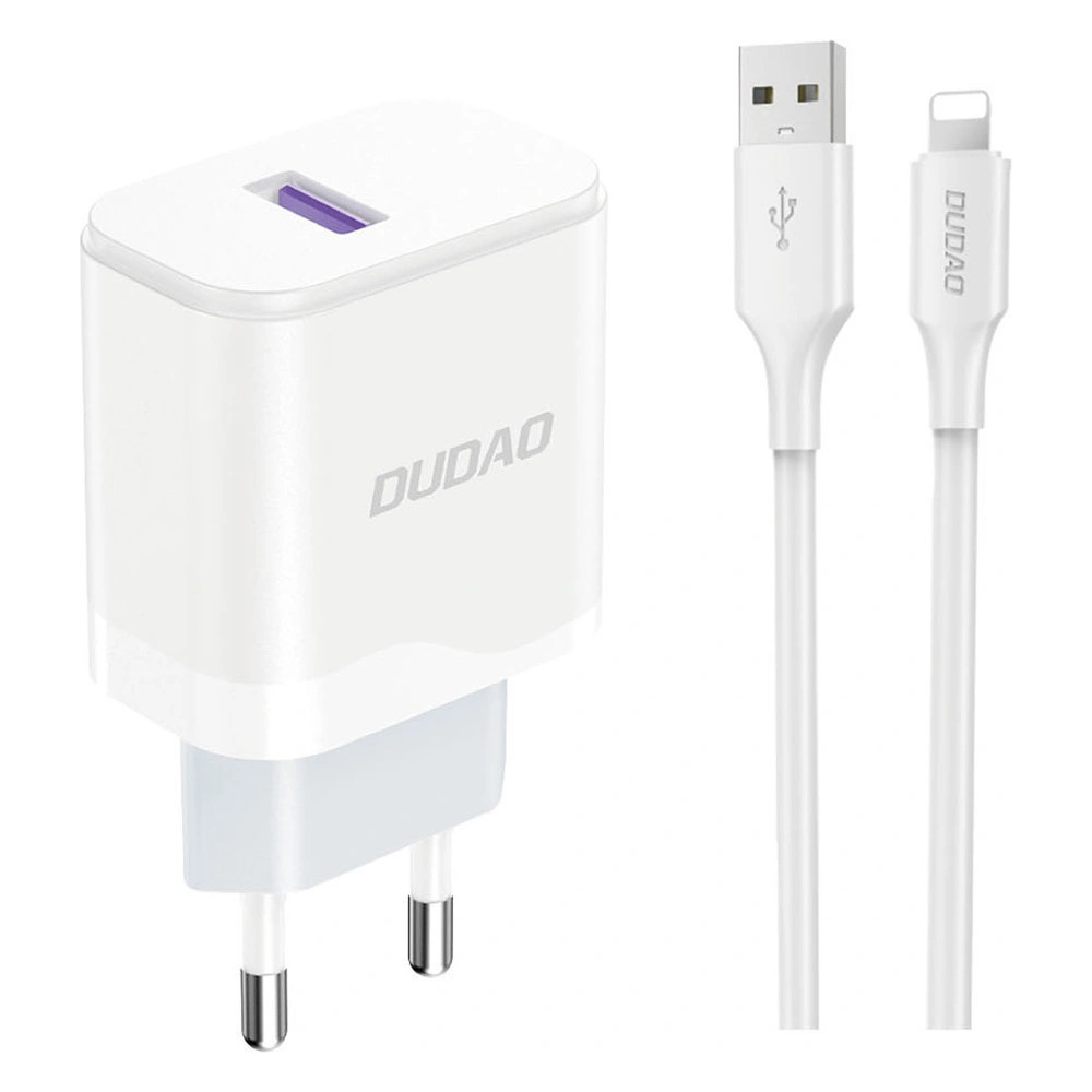 Hurtownia GSM - Încărcător de rețea Dudao A20EU USB-A 18W + cablu USB-A / Lightning alb - DDA326 - {ean13} - Hurt