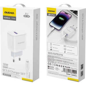 Hurtownia GSM - Hálózati töltő Dudao A20EU USB-A 18W + USB-A / Lightning kábel fehér - DDA326 - {ean13} - Hurt