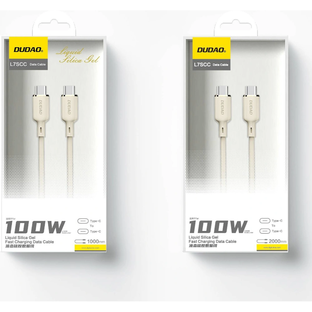 Hurtownia GSM - Kabel Dudao L7SCC USB-C / USB-C 100W 2m béžový - DDA331 - {ean13} - Hurt
