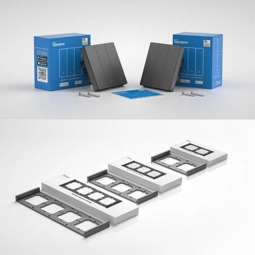 Inteligentny przełącznik Sonoff 1-kanałowy ścienny Wi-Fi czarny