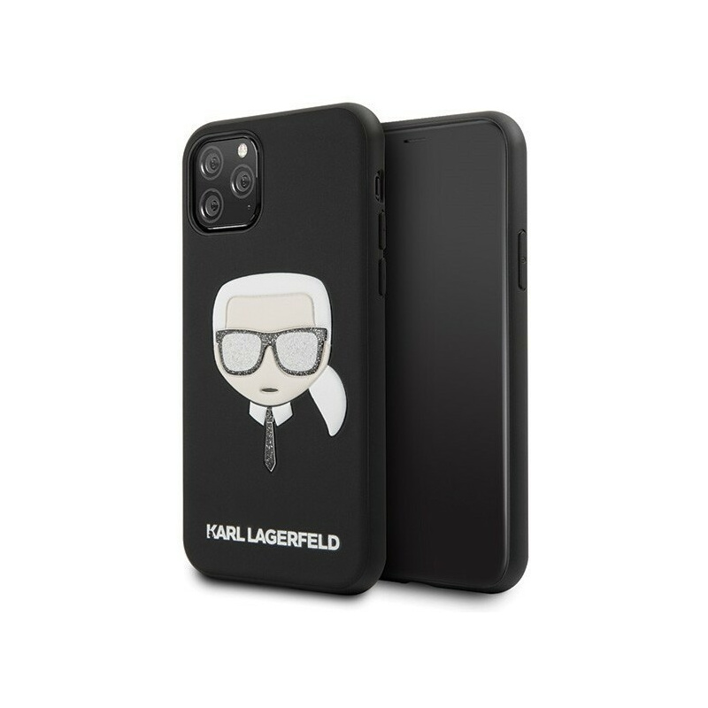 Karl Lagerfeld Distributor - 3700740468043 - KLD118BLK - Karl Lagerfeld KLHCN58GLBK iPhone 11 Pro black Iconik Embossed & Glitter - B2B homescreen