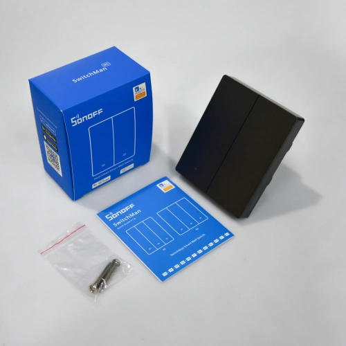 Inteligentny przełącznik Sonoff 2-kanałowy ścienny Wi-Fi czarny