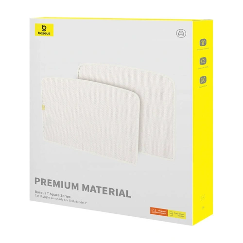 Zasłona dachowa do Tesli model Y/3 Baseus T-Space jednowarstwowa biała