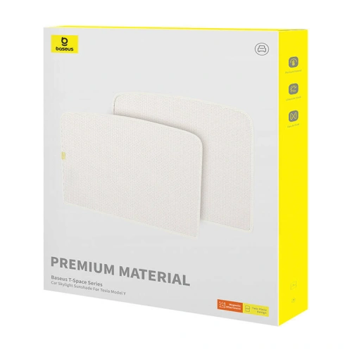 Zasłona dachowa do Tesli model Y/3 Baseus T-Space dwuwarstwowa biała