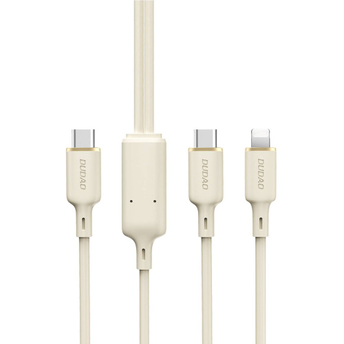 Dudao Distributor - 6976625331062 - DDA335 - Dudao L7SF 2in1 cable USB-C / USB-C, Lightning 100W 1.2m beige - B2B homescreen