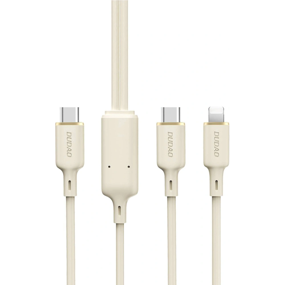 Hurtownia GSM - Kabel 2w1 Dudao L7SF USB-C / USB-C, Lightning 100W 1.2m béžový - DDA335 - {ean13} - Hurt
