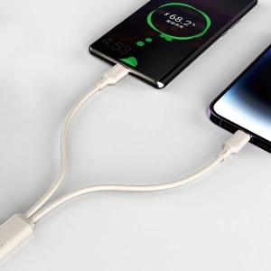 Wholesale Dudao L7SF 2in1 cable USB-C / USB-C, Lightning 100W 1.2m beige - DDA335 - {ean13} - Hurt