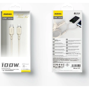 Wholesale Dudao L7SF 2in1 cable USB-C / USB-C, Lightning 100W 1.2m beige - DDA335 - {ean13} - Hurt