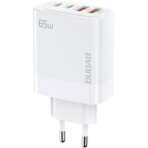 Dudao Distributor - 6976625331246 - DDA336 - GaN Dudao A65EU wall charger 2xUSB-A, 2xUSB-C PD 65W white - B2B homescreen