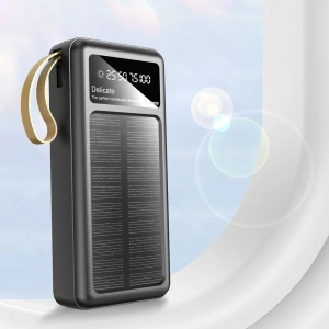 Hurtownia GSM - Solární powerbank Dudao K18+ USB-A, USB-C, Lightning, microUSB 20000mAh černý - DDA345 - {ean13} - Hurt