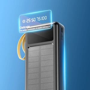 Hurtownia GSM - Solární powerbank Dudao K18+ USB-A, USB-C, Lightning, microUSB 20000mAh černý - DDA345 - {ean13} - Hurt