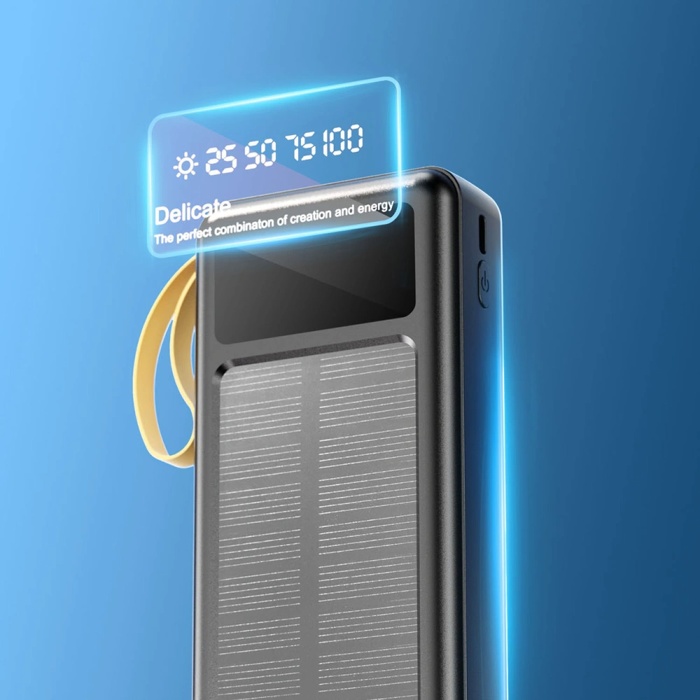 Hurtownia GSM - Solární powerbank Dudao K18+ USB-A, USB-C, Lightning, microUSB 20000mAh černý - DDA345 - {ean13} - Hurt