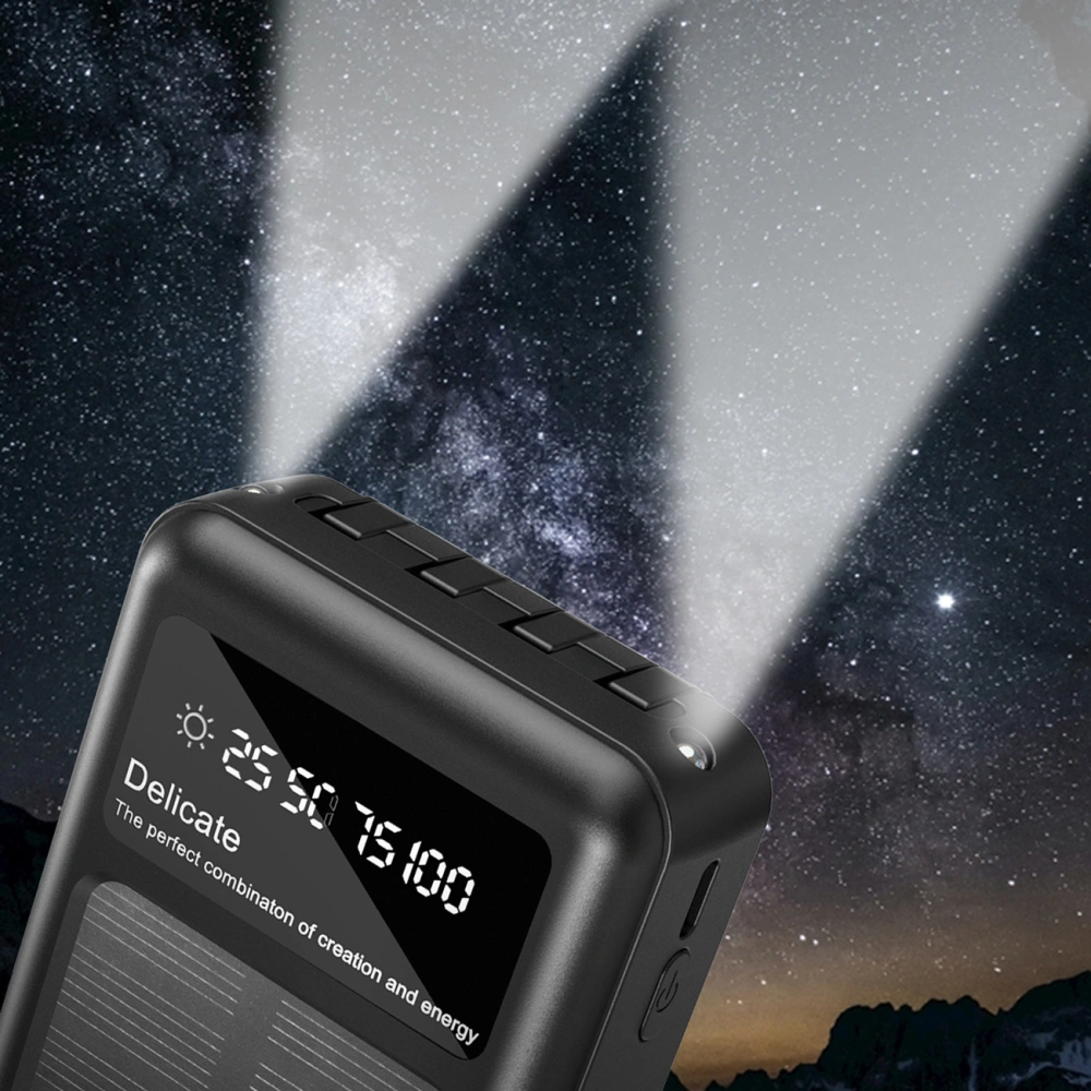 Wholesale Dudao K18+ solar powerbank USB-A, USB-C, Lightning, microUSB 20000mAh black - DDA345 - {ean13} - Hurt
