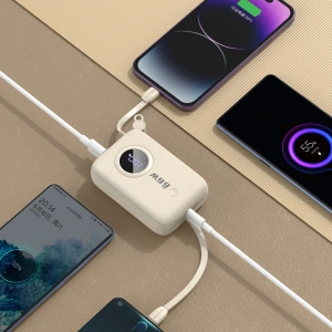 Hurtownia GSM - Powerbank Dudao K14 USB-A, USB-C, Lightning 10000mAh béžový - DDA347 - {ean13} - Hurt