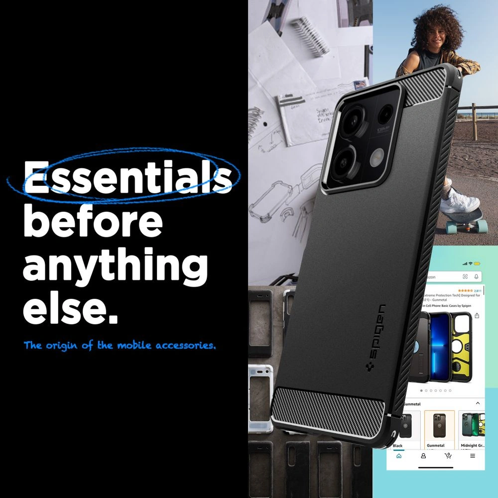 Hurtownia GSM - Etui Spigen Rugged Armor Xiaomi Redmi Note 13 5G Matná černá - SPN3377 - {ean13} - Hurt