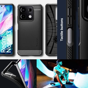 Hurtownia GSM - Etui Spigen Rugged Armor Xiaomi Redmi Note 13 5G Matt Fekete - SPN3377 - {ean13} - Hurt