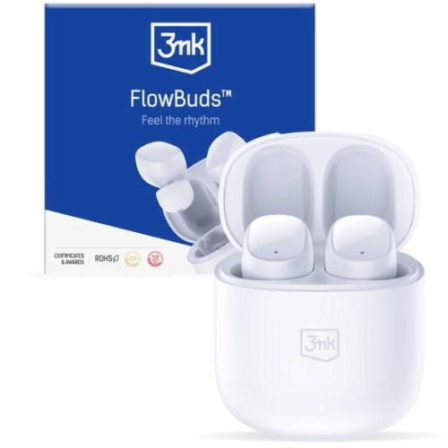 Hurtownia 3MK - 5903108542326 - 3MK5869 - Słuchawki dokanałowe bezprzewodowe 3MK FlowBuds Bluetooth 5.3 białe - B2B homescreen